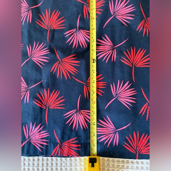 Boden NWOT  Navy Printed Palm ALine Cotton Skirt, fully lined, 4R, MSRP $89 - Picture 5 of 8